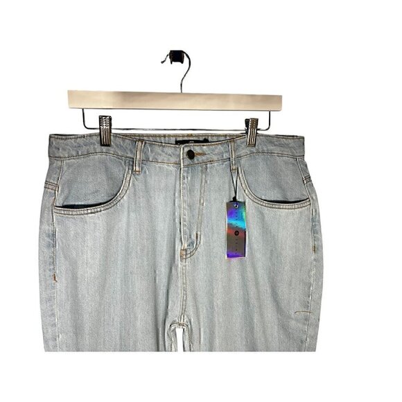 Daisy Street Straight High Rise Womens Light Wash Blue Denim Jeans Size XL - Picture 4 of 7